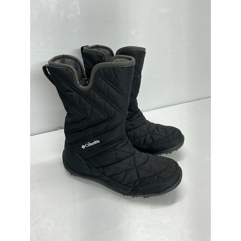 Columbia Black Minx Slip III Omni Grip Side Zip Waterproof Girl's Boots Size 1